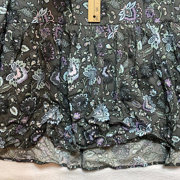 Torrid Challis Dress Women's 2X Gray Tea Length Front Tiered A-Line $79 NWOT - Picture 7 of 8